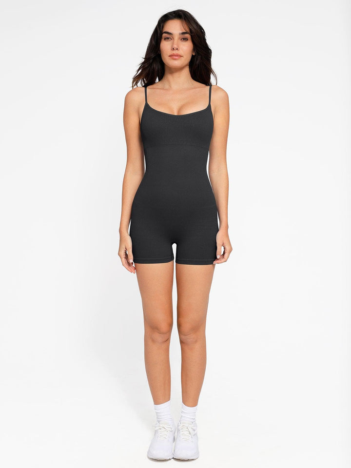 Shapewear Seamless Rib Strappy Romper - Modefluss