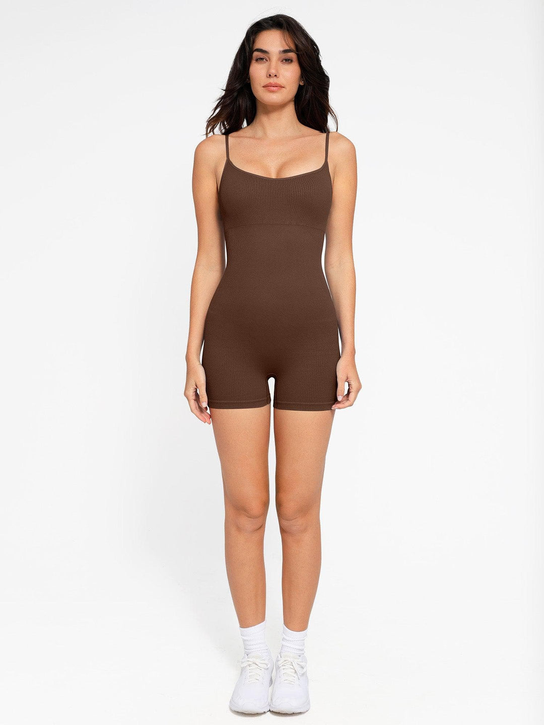Shapewear Seamless Rib Strappy Romper - Modefluss
