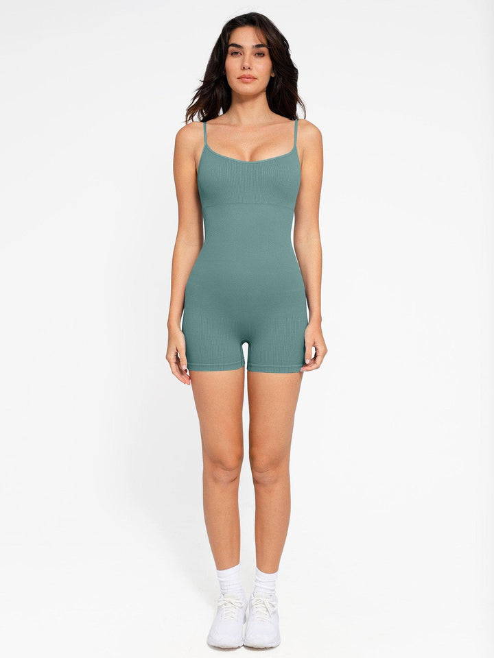 Shapewear Seamless Rib Strappy Romper - Modefluss