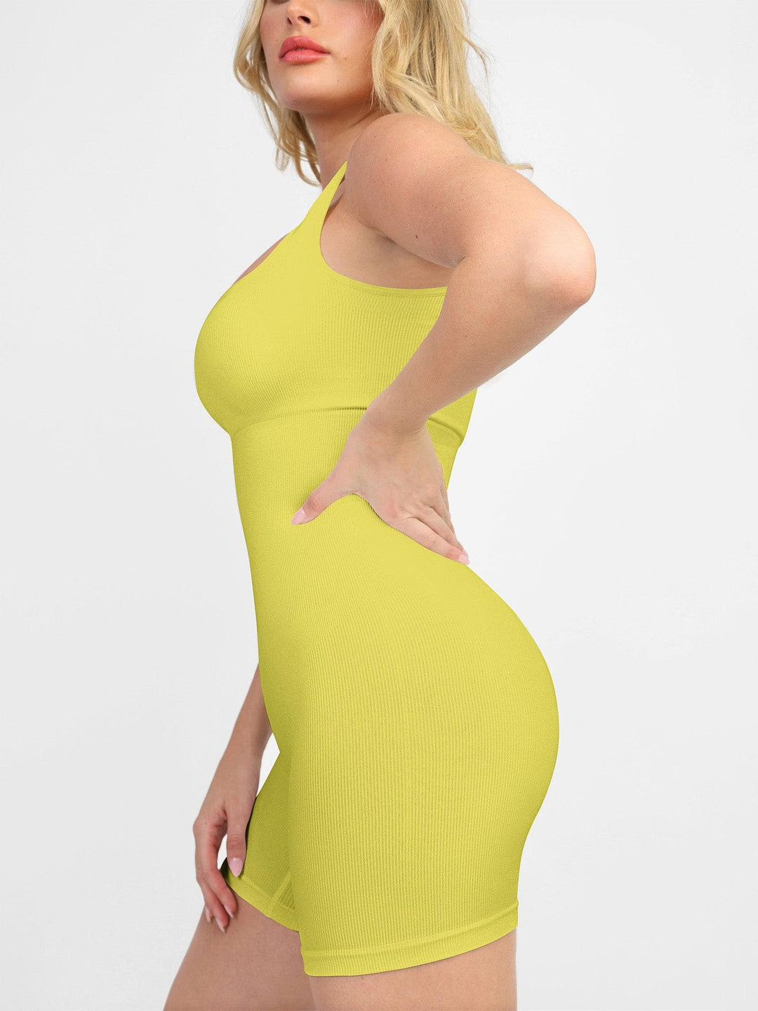 Shapewear Seamless Square Neck Smoothing Sport Romper - Modefluss