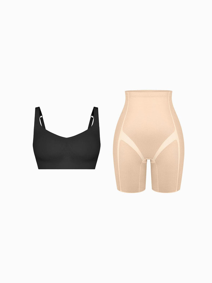 Seamless Underwire-Free Smoothing Bra Butt-Lifting Shorts Set