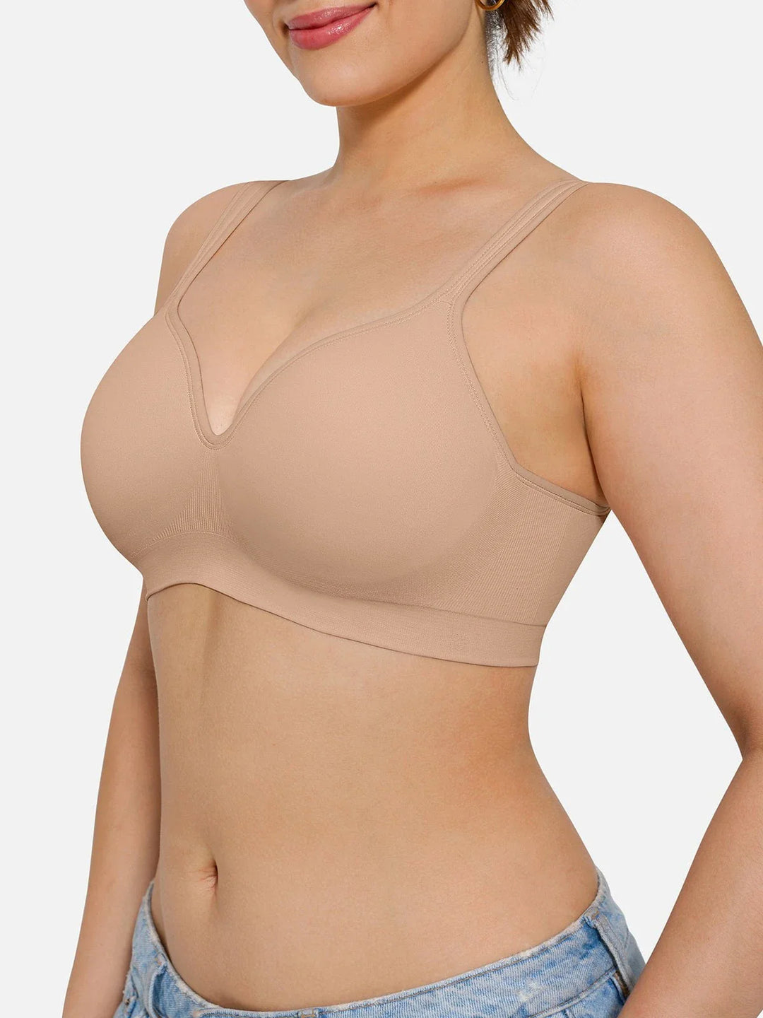 Seamless Wireless Adjustable Comfort Minimizer Support Bra - Modefluss