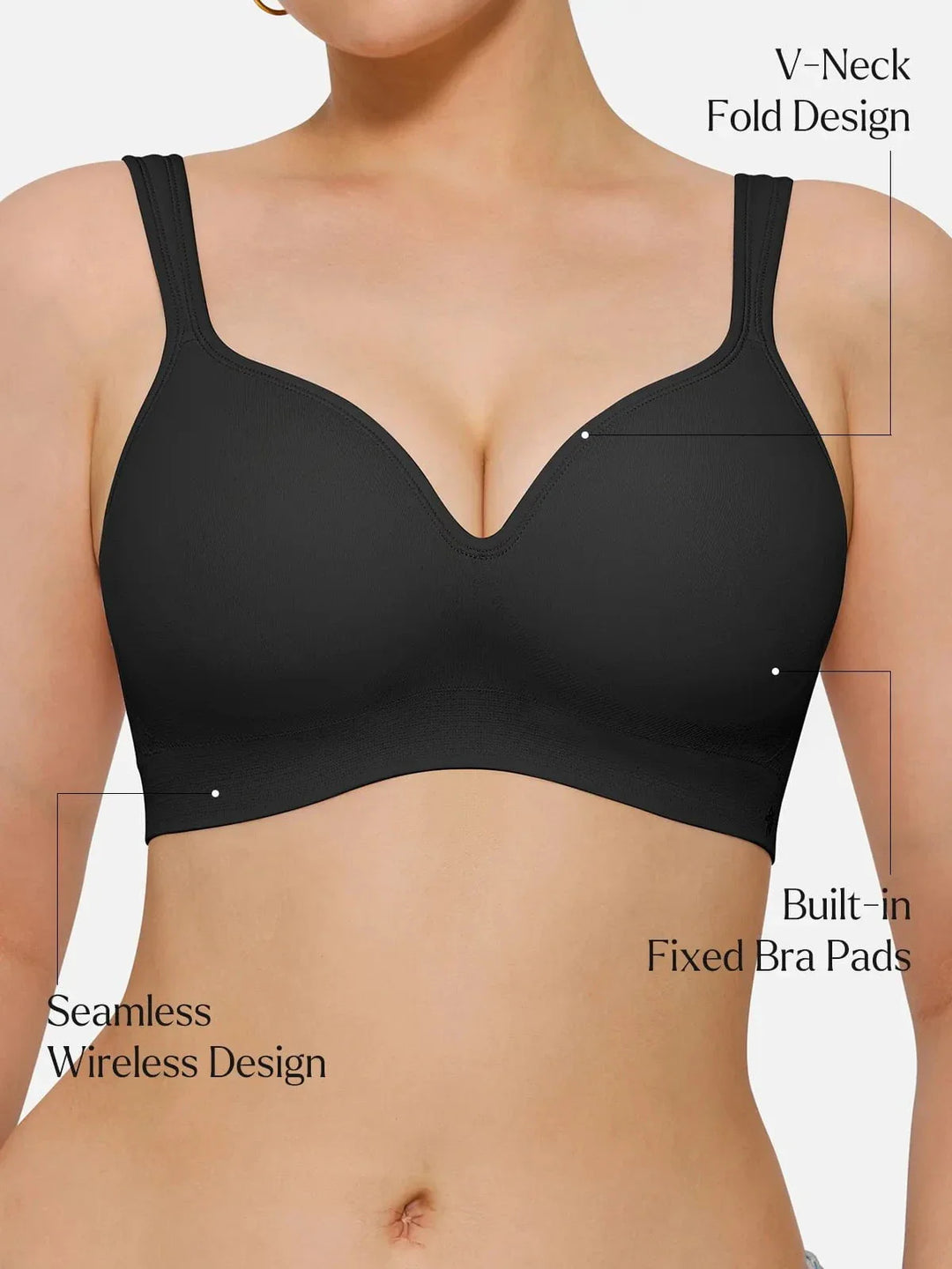 Seamless Wireless Adjustable Comfort Minimizer Support Bra - Modefluss