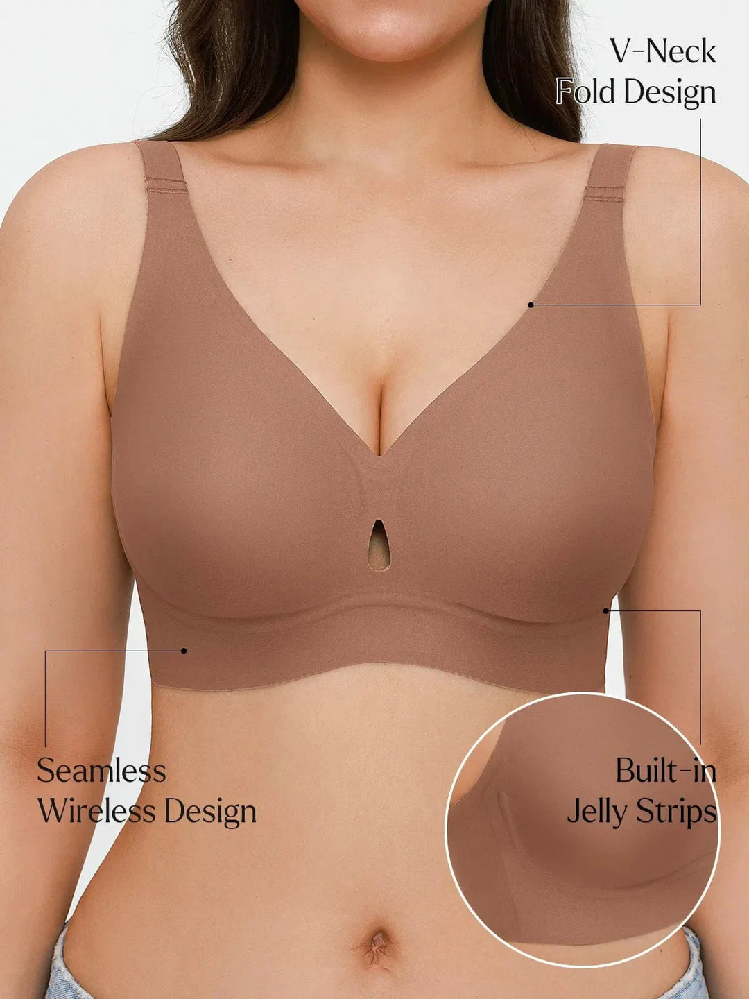Seamless Wireless Jelly Contour Minimizer Support Bra - Modefluss
