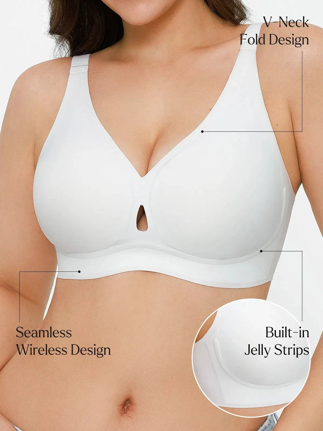 Seamless Wireless Jelly Contour Minimizer Support Bra - Modefluss