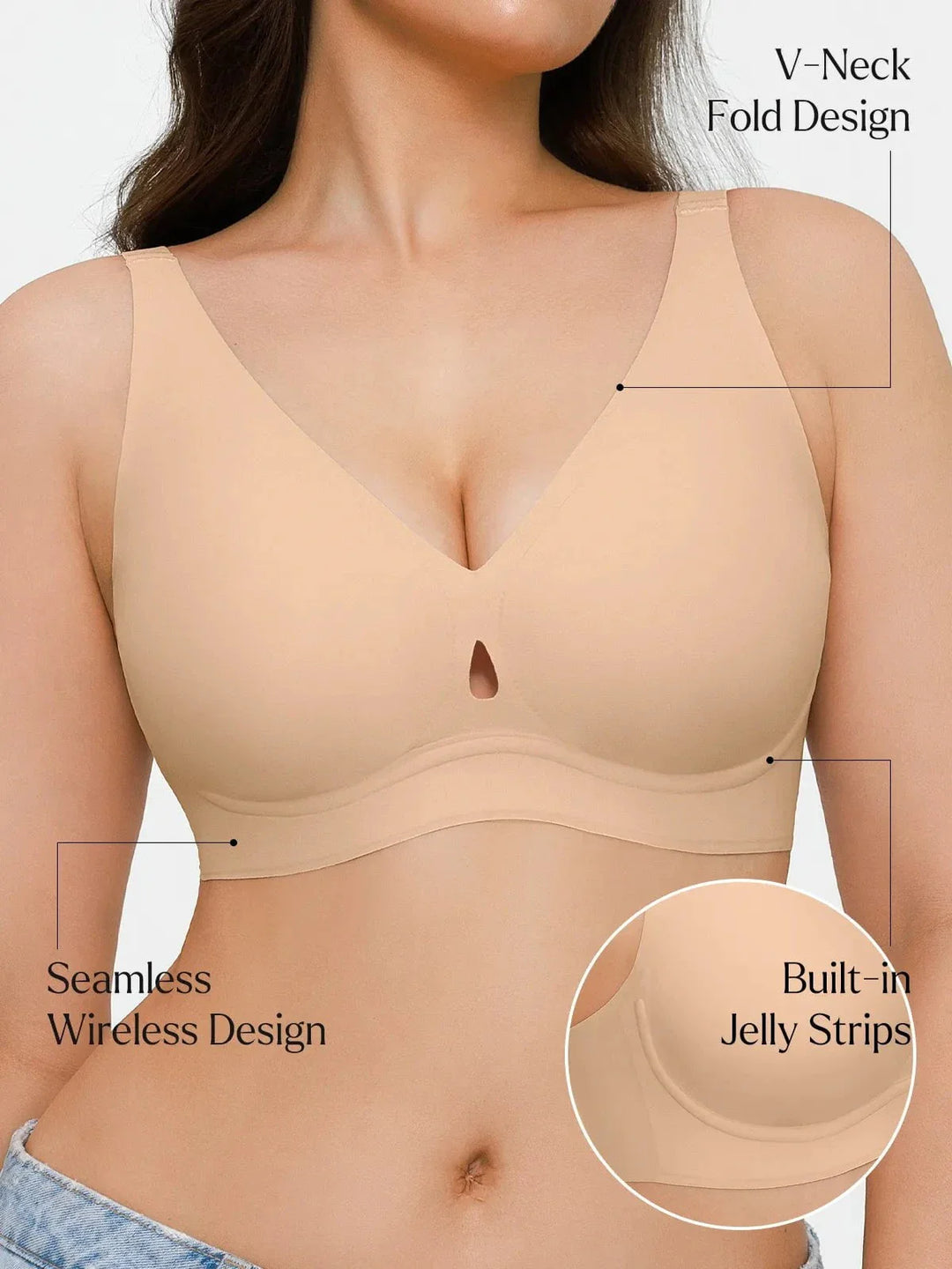 Seamless Wireless Jelly Contour Minimizer Support Bra - Modefluss