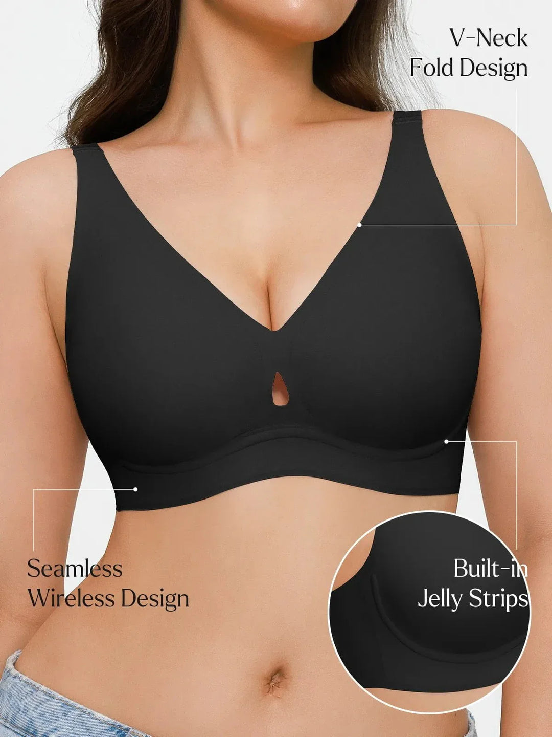 Seamless Wireless Jelly Contour Minimizer Support Bra - Modefluss
