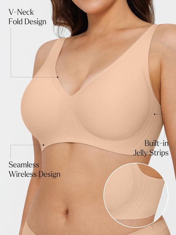 Seamless Wireless Jelly Leopard Contour Minimizer Support Bra - Modefluss