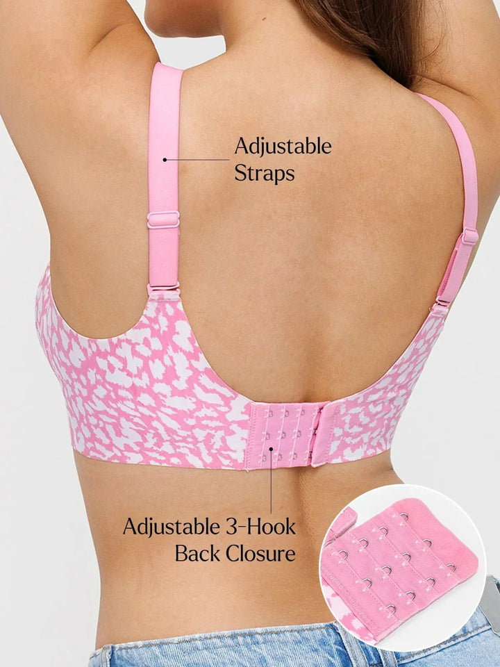 Seamless Wireless Jelly Leopard Contour Minimizer Support Bra - Modefluss