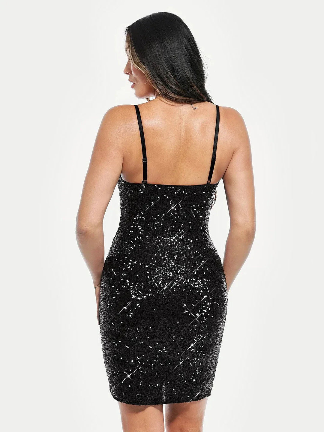 Sequin Cowl Neck Sculpting Mini Dress - Modefluss