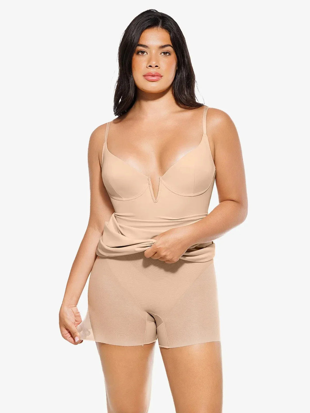 Shapewear 2-in-1 Lace Overlay Sculpting Dress - Modefluss