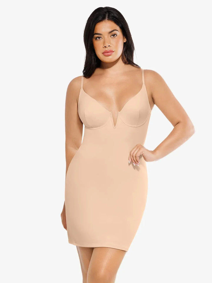 Shapewear 2-in-1 Lace Overlay Sculpting Dress - Modefluss