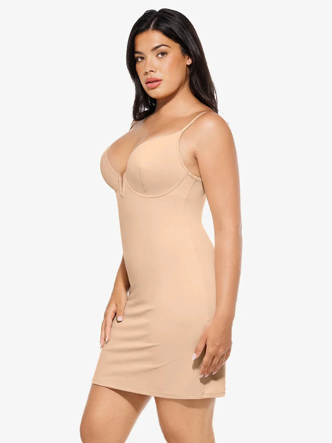 Shapewear 2-in-1 Lace Overlay Sculpting Dress - Modefluss