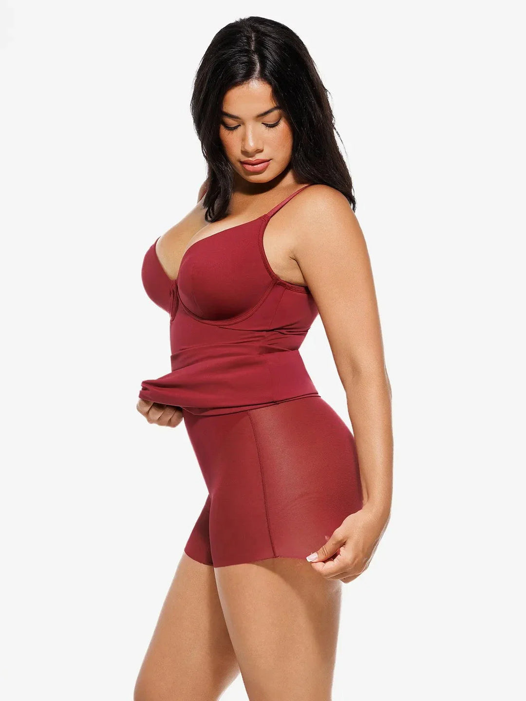 Shapewear 2-in-1 Lace Overlay Sculpting Dress - Modefluss