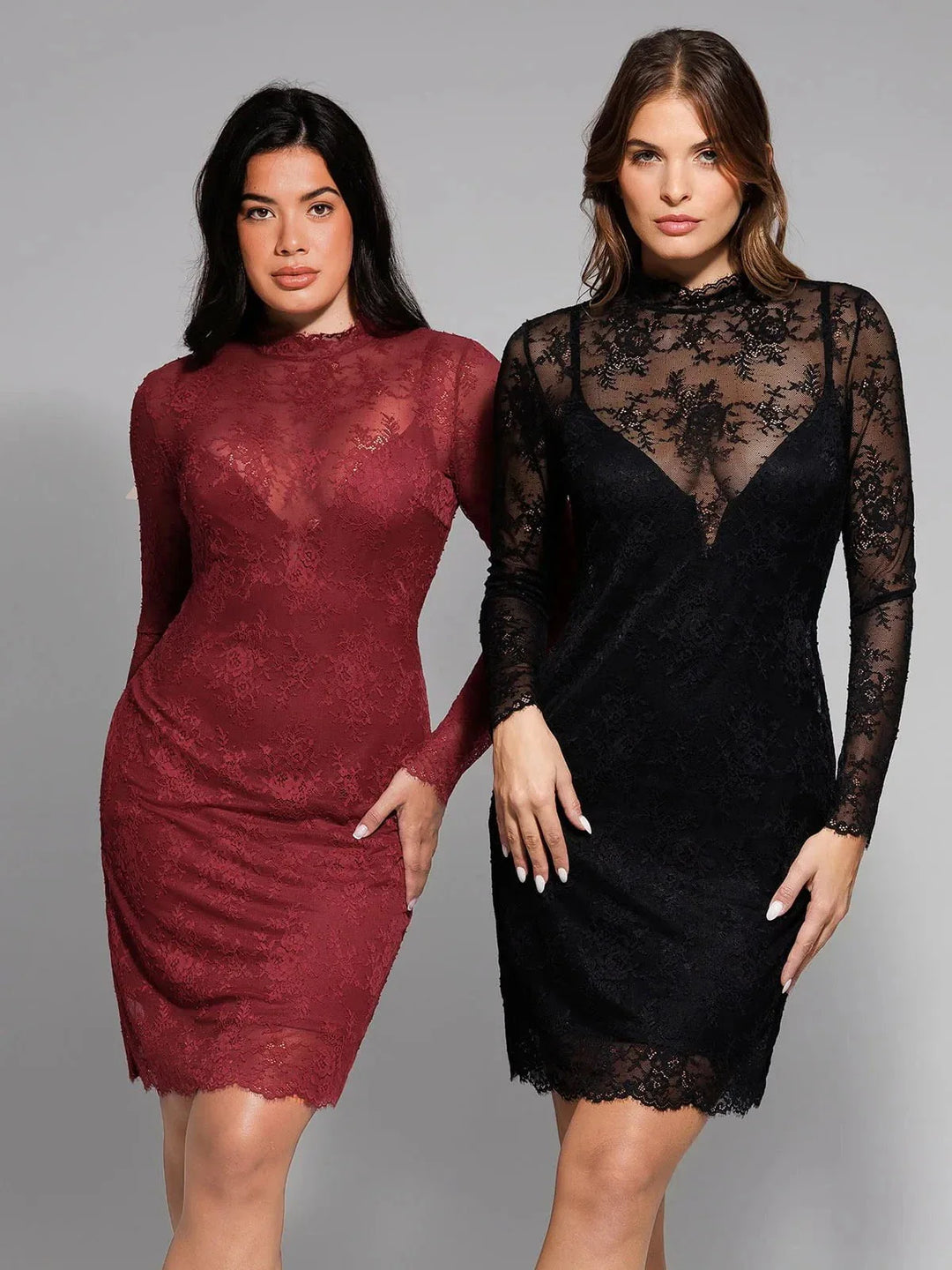 Shapewear 2-in-1 Lace Overlay Sculpting Dress - Modefluss