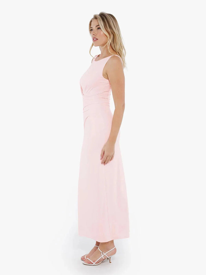 Shapewear Boatneck Draped Sculpting Maxi Dress - Modefluss