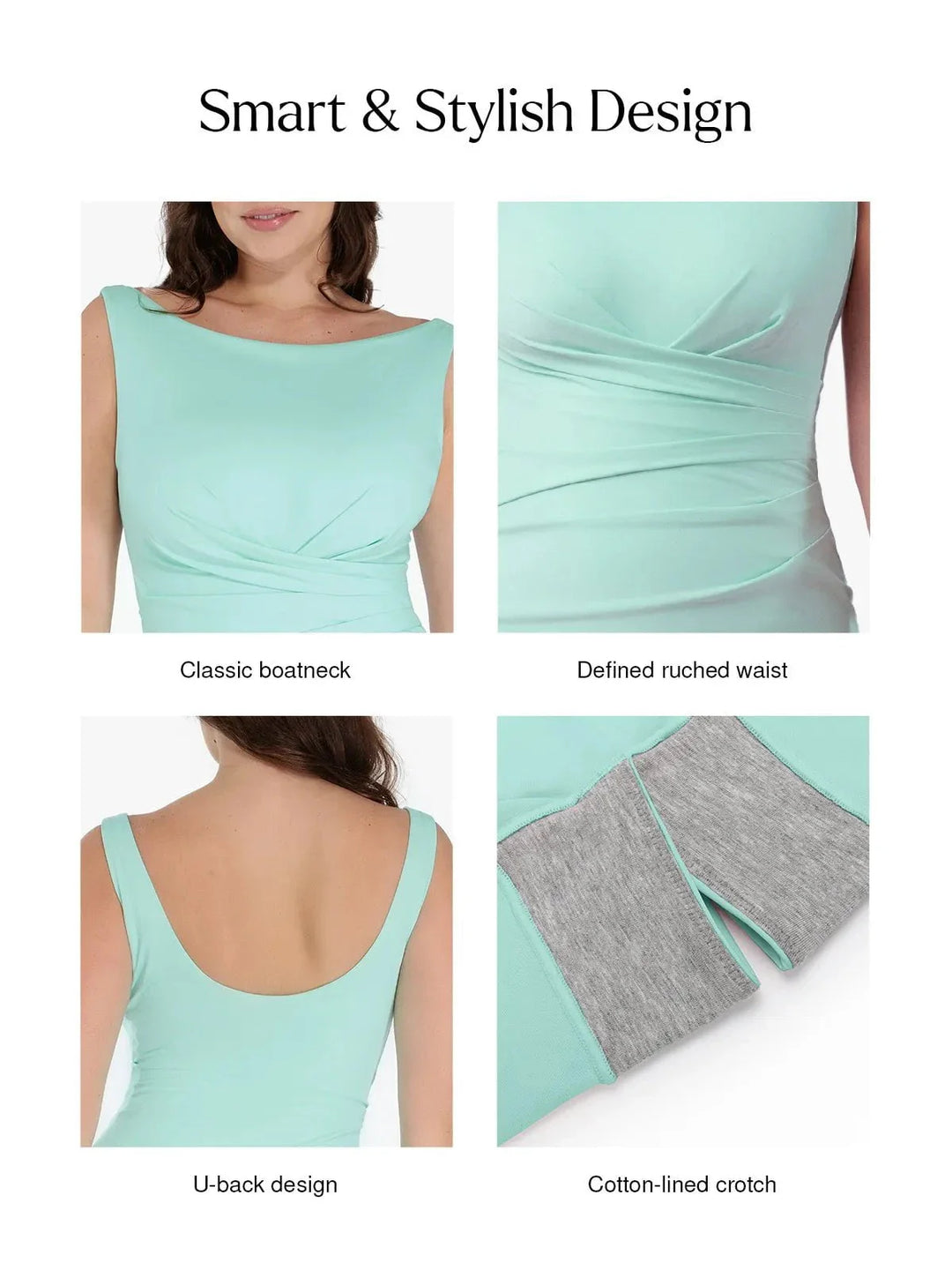 Shapewear Boatneck Draped Sculpting Maxi Dress - Modefluss