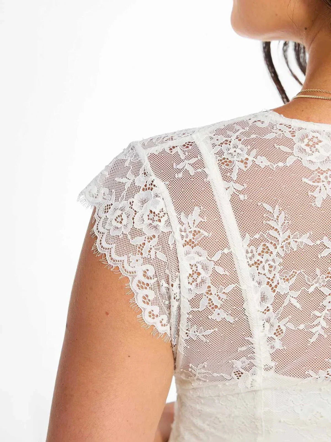 Shapewear Boho Floral Lace Front Slit Maxi Dress - Modefluss