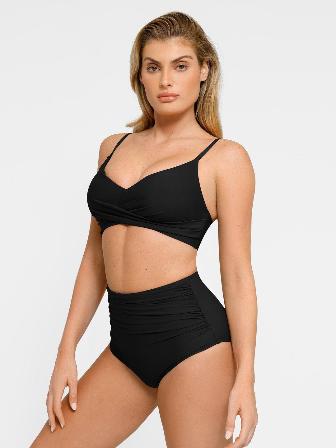 Shapewear Bust-Enhancing Draped Bikini Top - Modefluss
