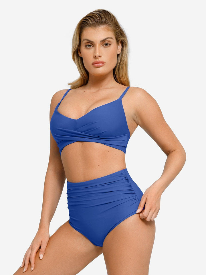 Shapewear Bust-Enhancing Draped Bikini Top - Modefluss