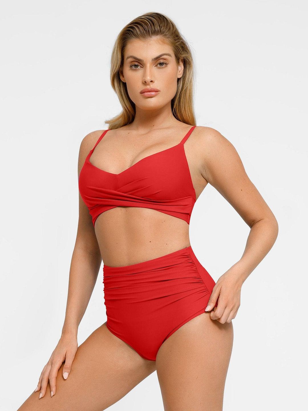 Shapewear Bust-Enhancing Draped Bikini Top - Modefluss