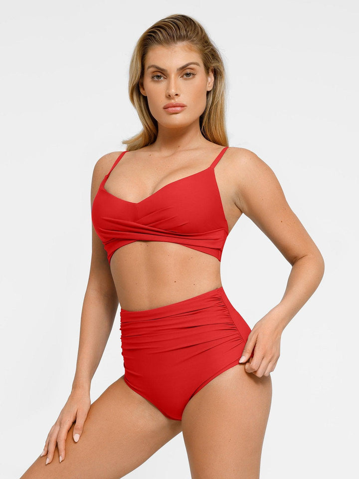 Shapewear Bust-Enhancing Draped Bikini Top - Modefluss
