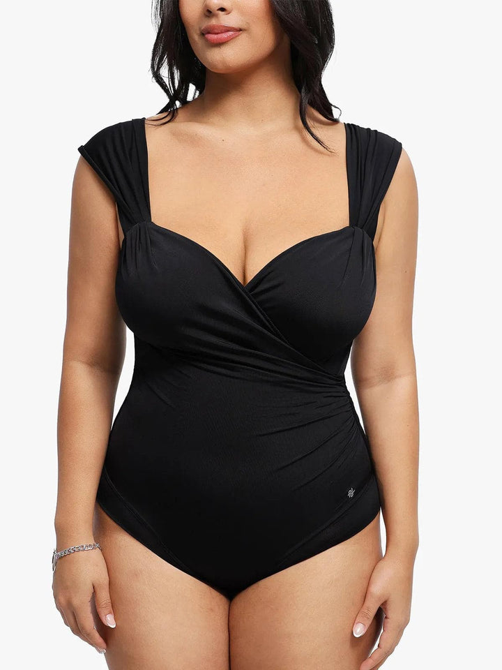 Shapewear Cap Sleeve Bodysuit Lace Fishtail Coverup Skirt Set