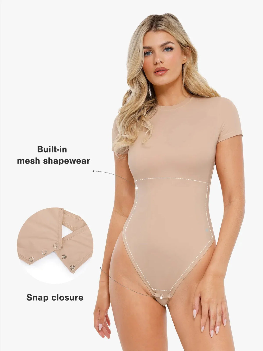 Shapewear Cloudsense Short Sleeve Crew-Neck Bodysuit - Modefluss