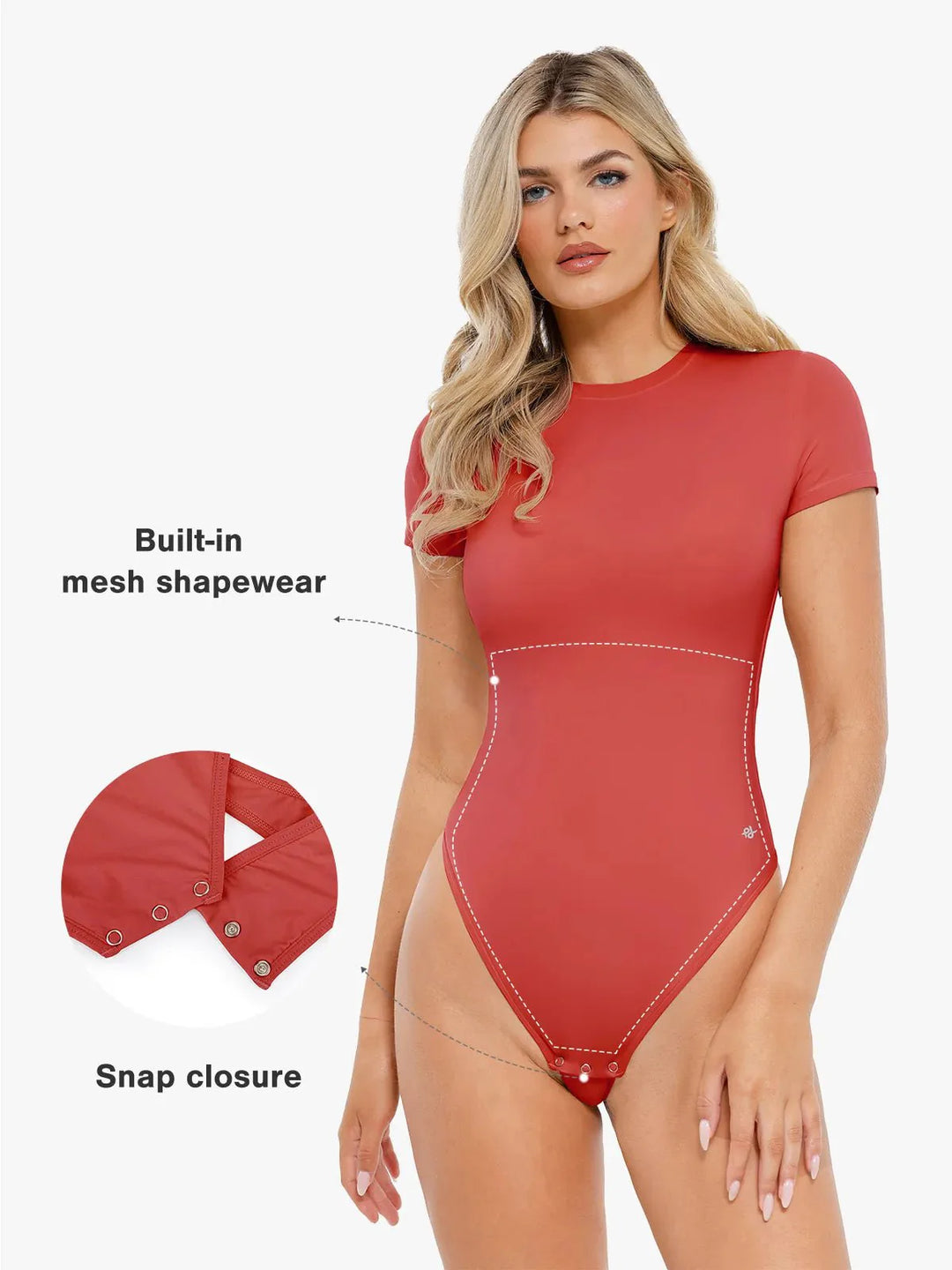 Shapewear Cloudsense Short Sleeve Crew-Neck Bodysuit - Modefluss