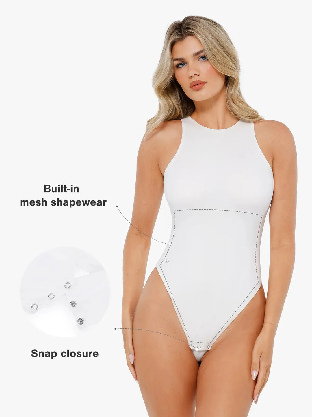 Shapewear Cloudsense Sleeveless Cutaway Round Neck Bodysuit - Modefluss