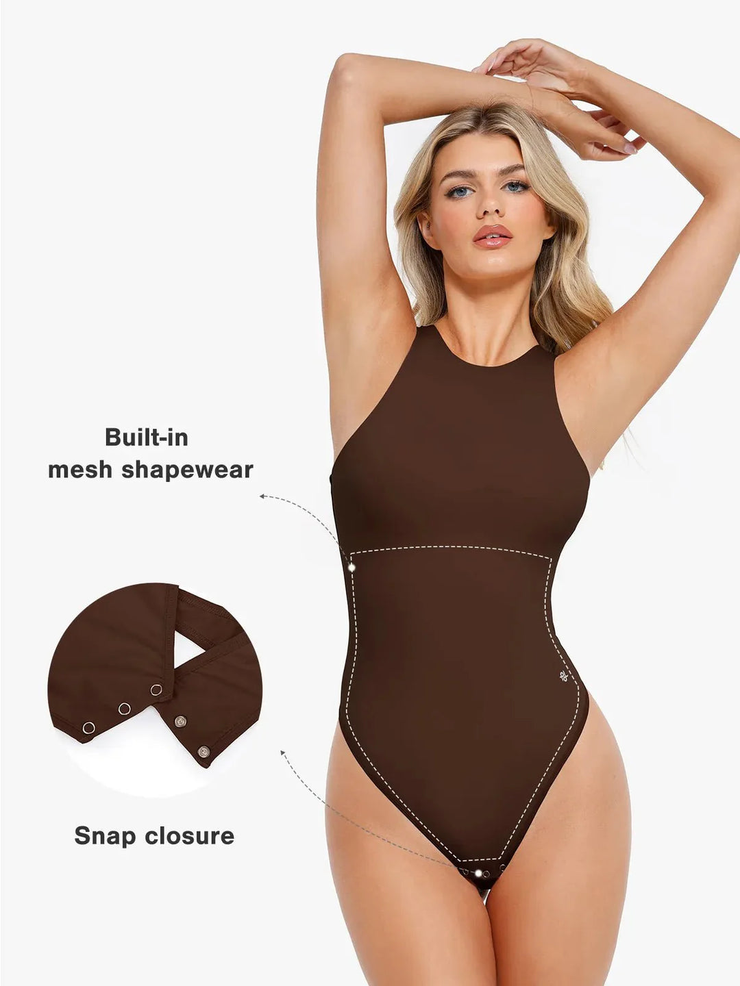 Shapewear Cloudsense Sleeveless Cutaway Round Neck Bodysuit - Modefluss