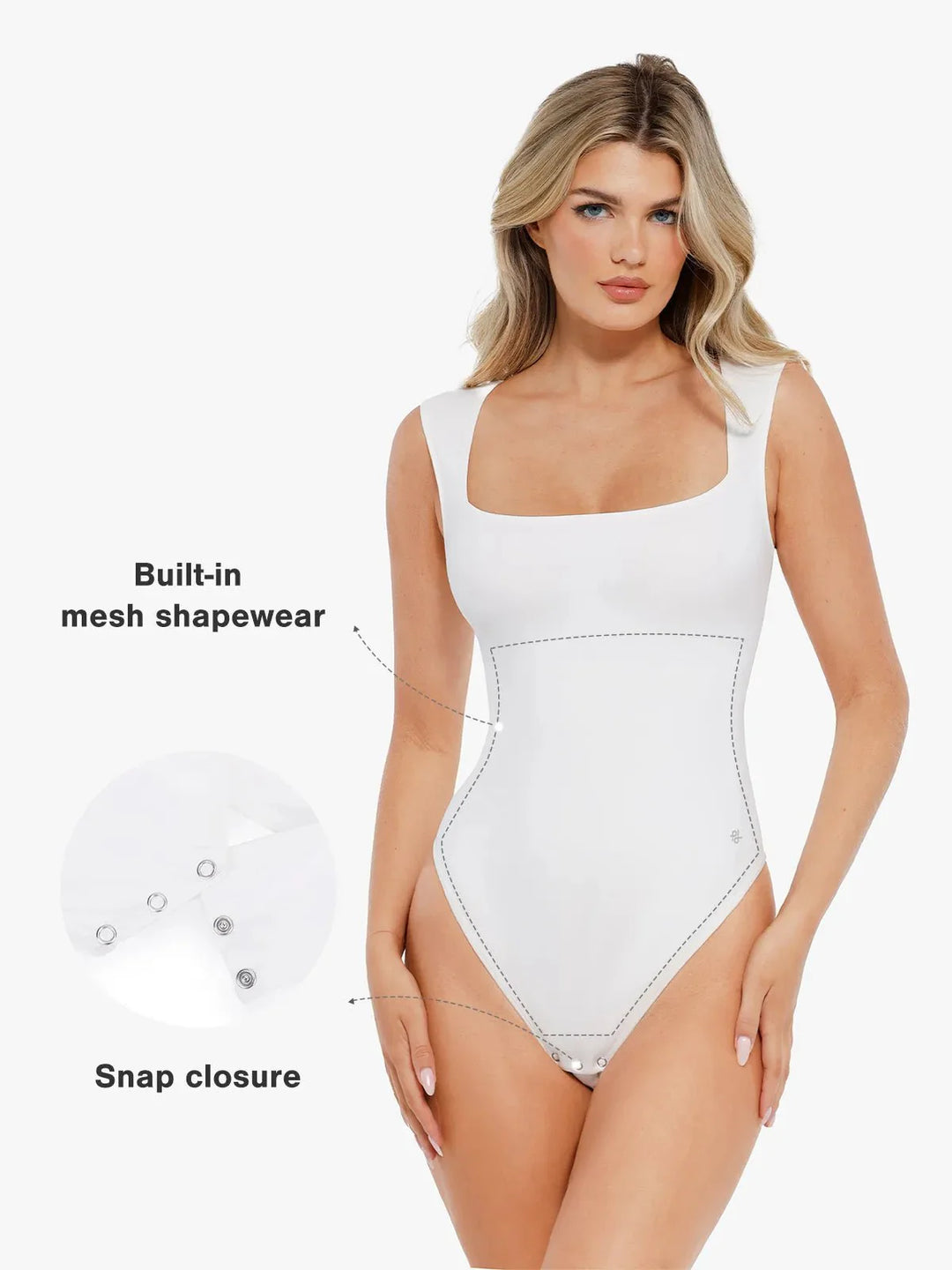 Shapewear Cloudsense Sleeveless Square Neck Bodysuit - Modefluss