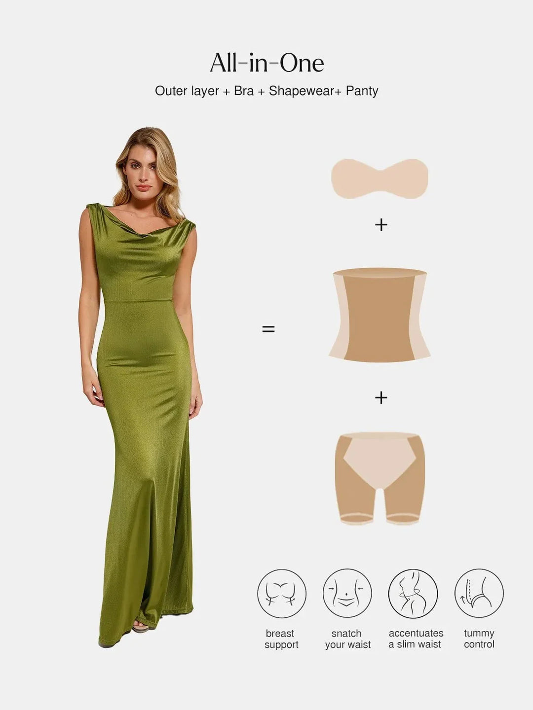 Shapewear Convertible Shine Sculpting Mermaid Dress - Modefluss