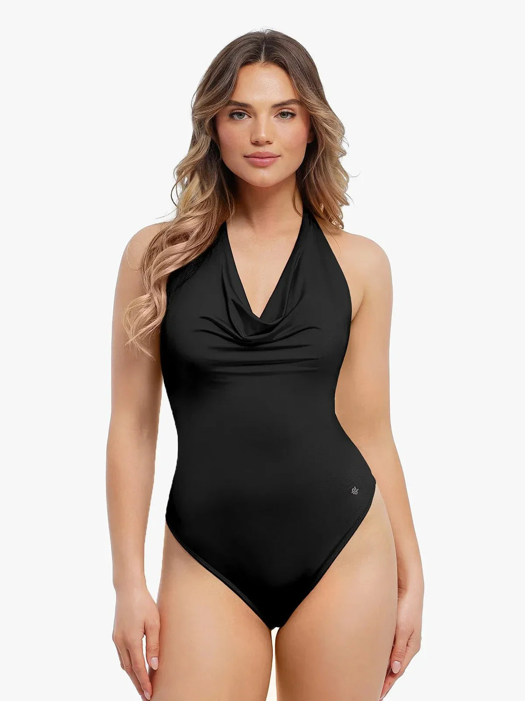 Shapewear Cowl Neck Halter Tummy Control Bodysuit - Modefluss