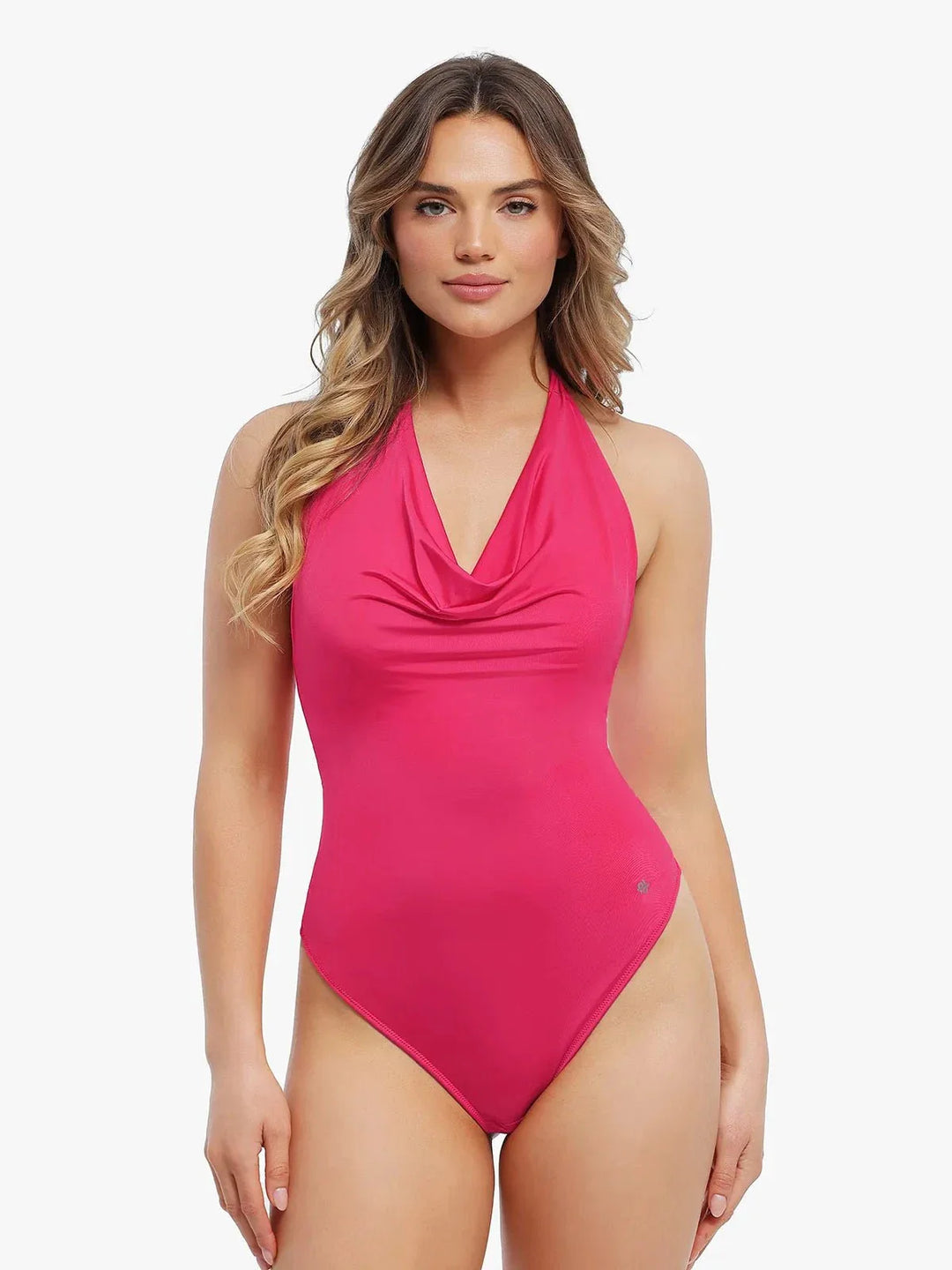 Shapewear Cowl Neck Halter Tummy Control Bodysuit - Modefluss