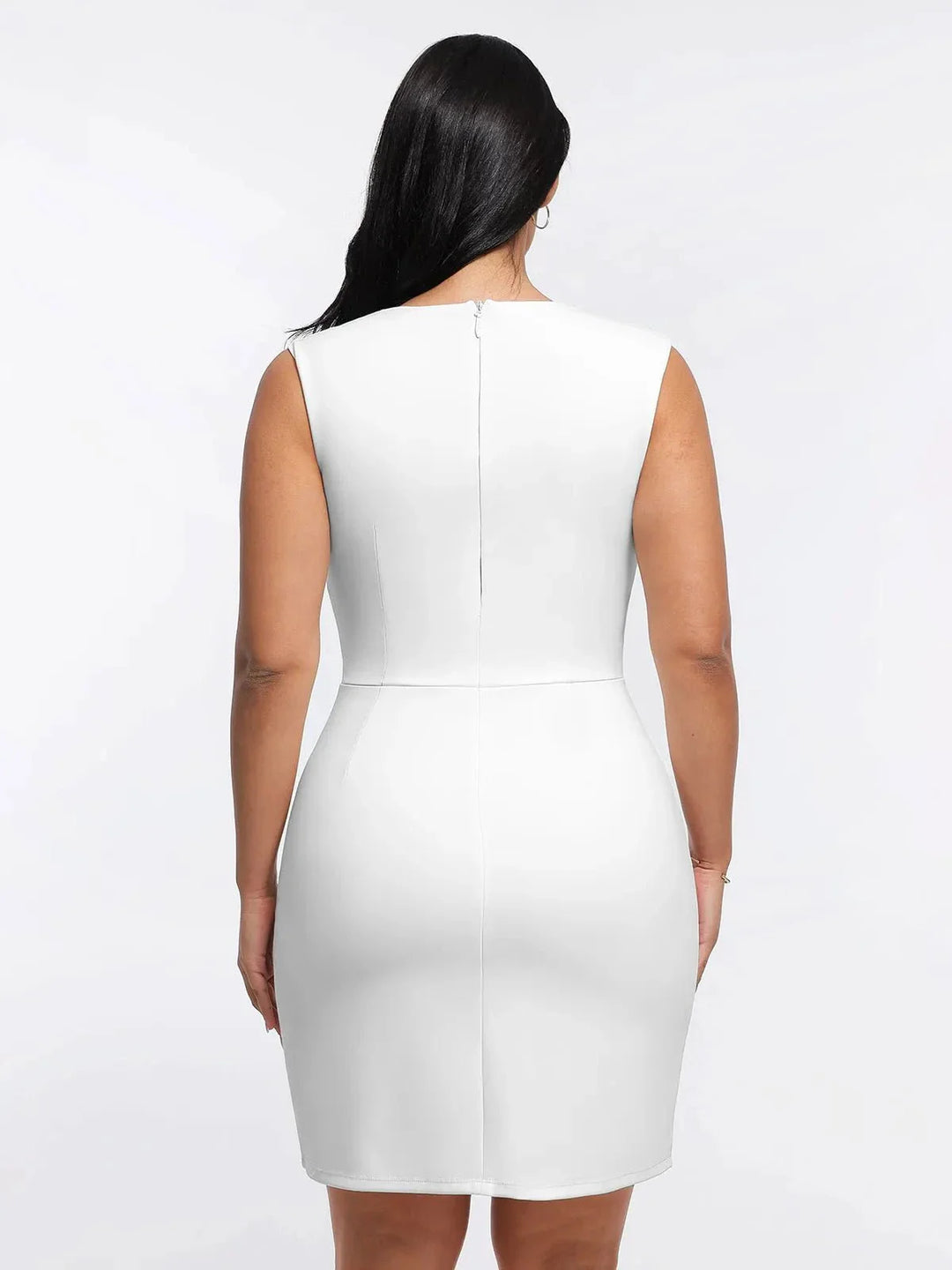 Shapewear Cut-in Square Neck Sculpting Midi Dress - Modefluss