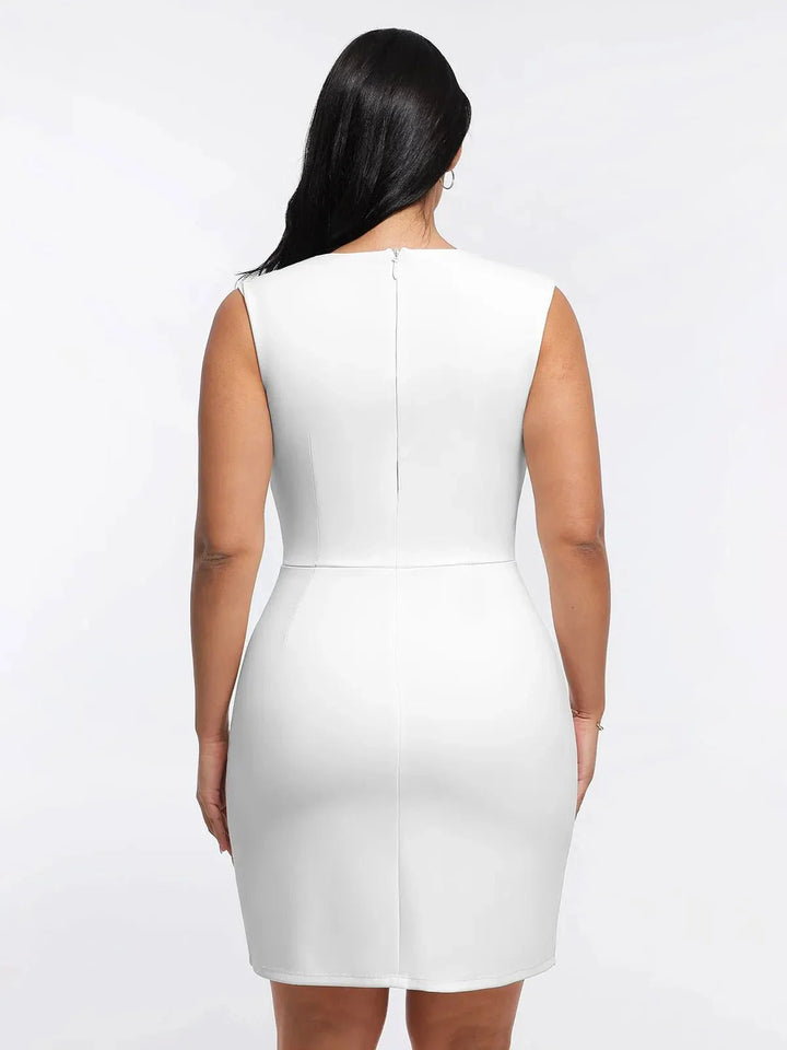 Shapewear Cut-in Square Neck Sculpting Midi Dress - Modefluss