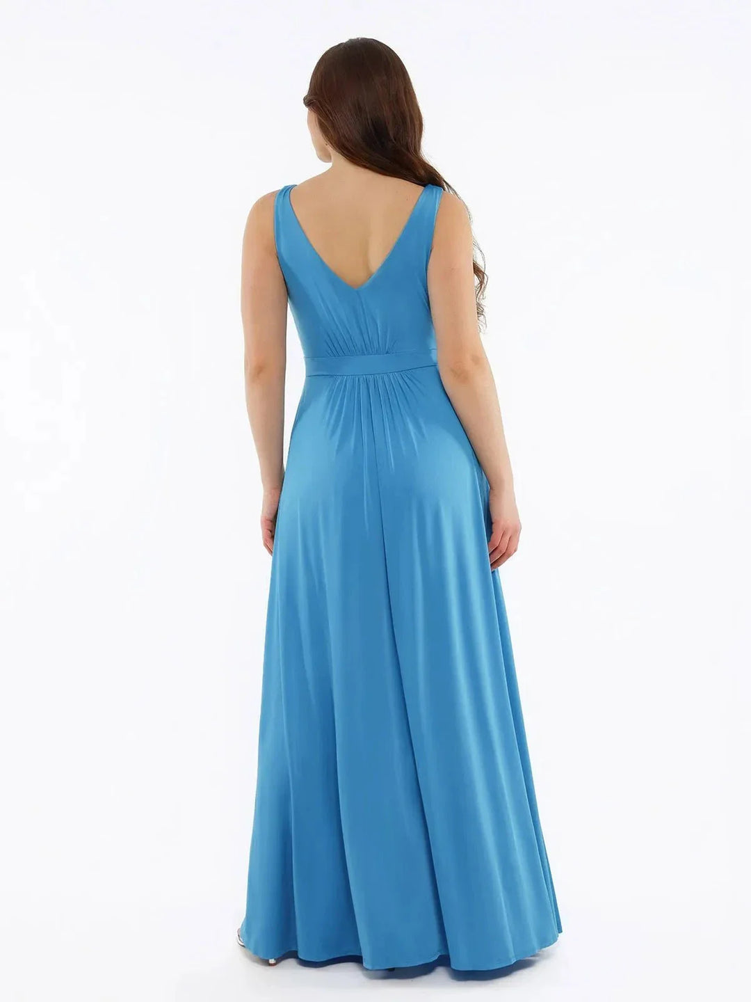 Shapewear Deep V-Neck Front Slit Goddess Maxi Dress - Modefluss