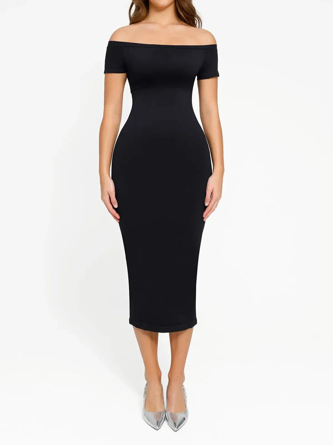 Shapewear Eco-Friendly Off Shoulder Seamless Dress - Modefluss