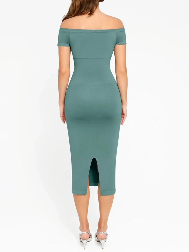 Shapewear Eco-Friendly Off Shoulder Seamless Dress - Modefluss