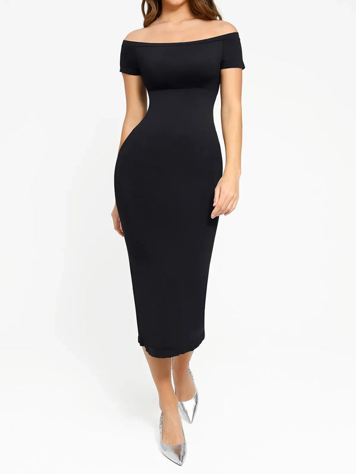 Shapewear Eco-Friendly Off Shoulder Seamless Dress - Modefluss