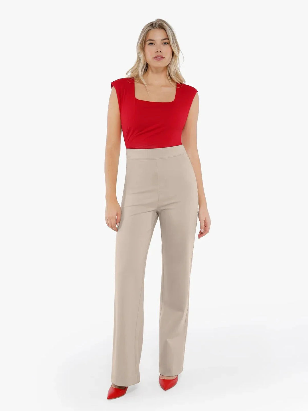Shapewear Executive High Waisted Wide-Leg Ponte Pants - Modefluss