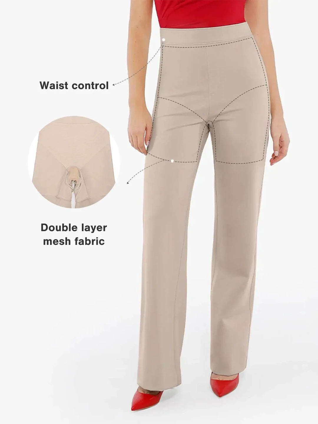 Shapewear Executive High Waisted Wide-Leg Ponte Pants - Modefluss