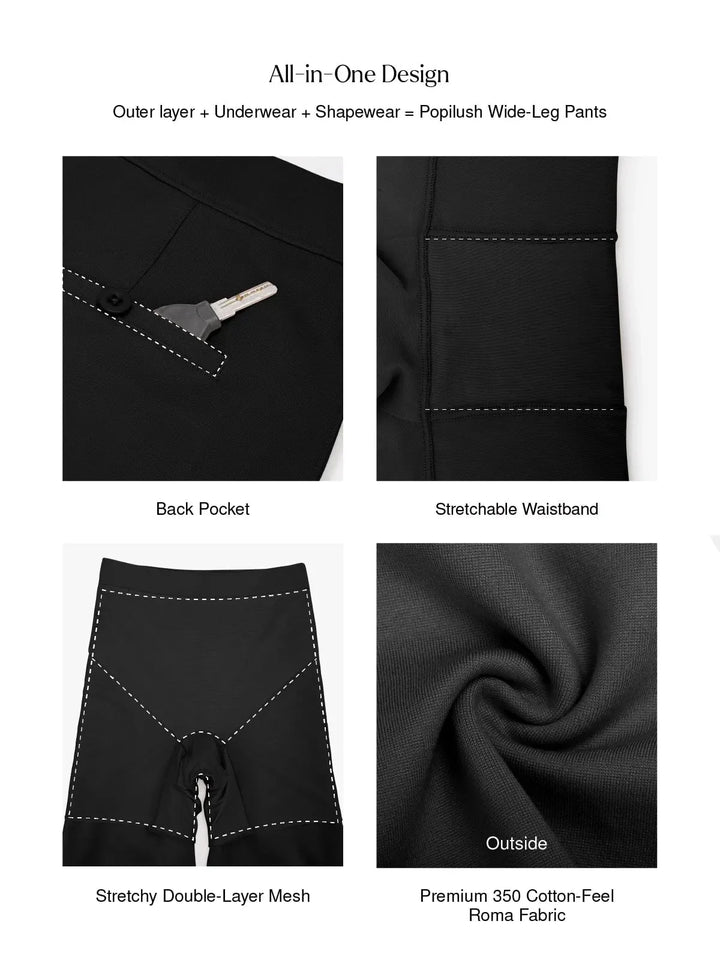 Shapewear Executive High Waisted Wide-Leg Ponte Pants - Modefluss