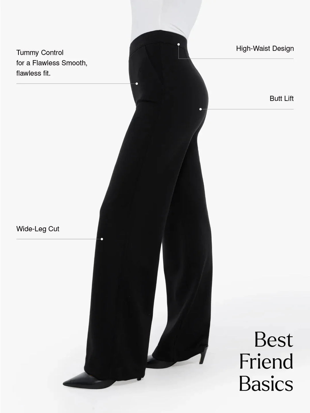 Shapewear Executive High Waisted Wide-Leg Ponte Pants - Modefluss