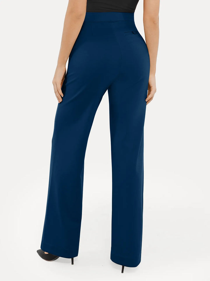 Shapewear Executive High Waisted Wide-Leg Ponte Pants - Modefluss