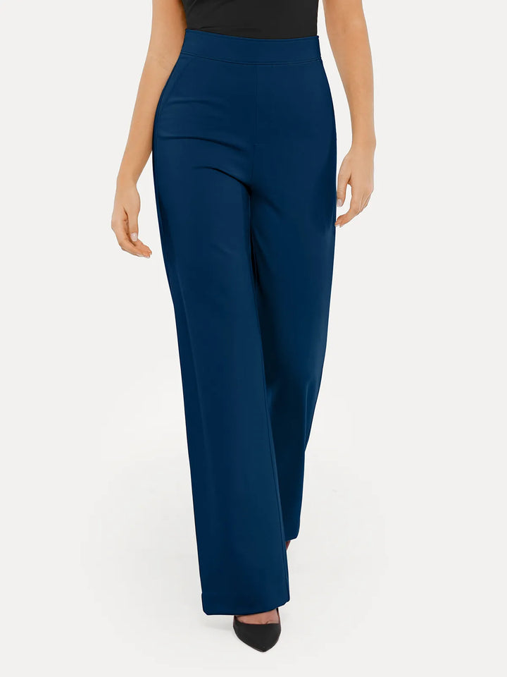 Shapewear Executive High Waisted Wide-Leg Ponte Pants - Modefluss