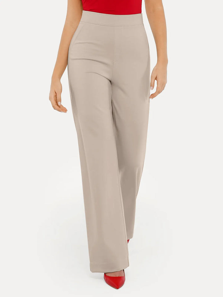 Shapewear Executive High Waisted Wide-Leg Ponte Pants - Modefluss