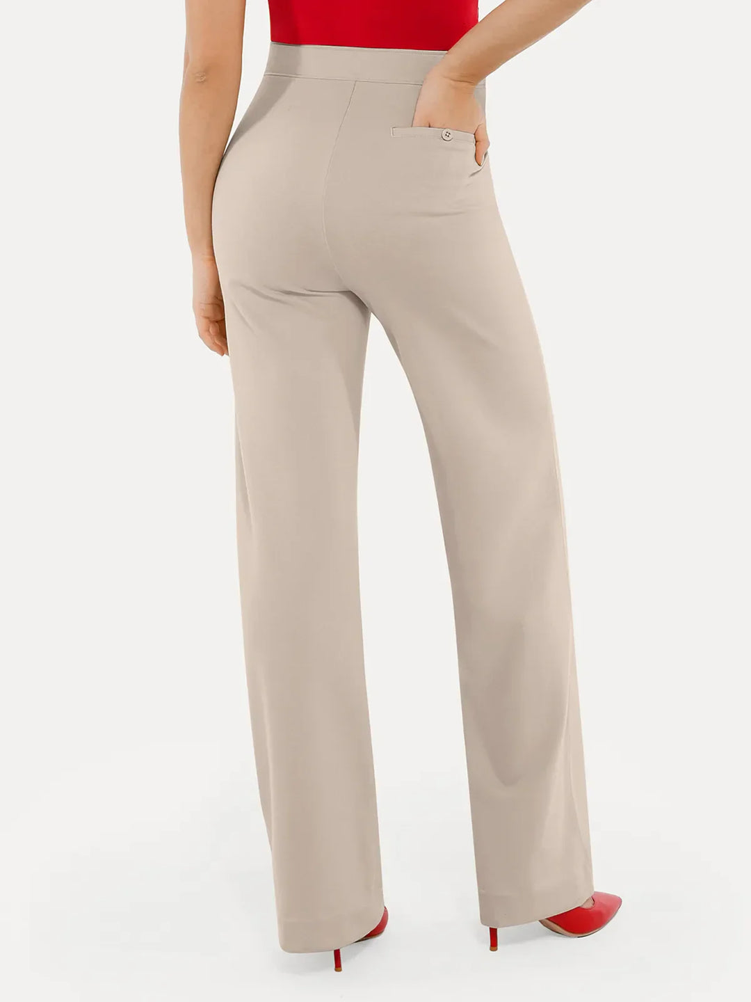 Shapewear Executive High Waisted Wide-Leg Ponte Pants - Modefluss