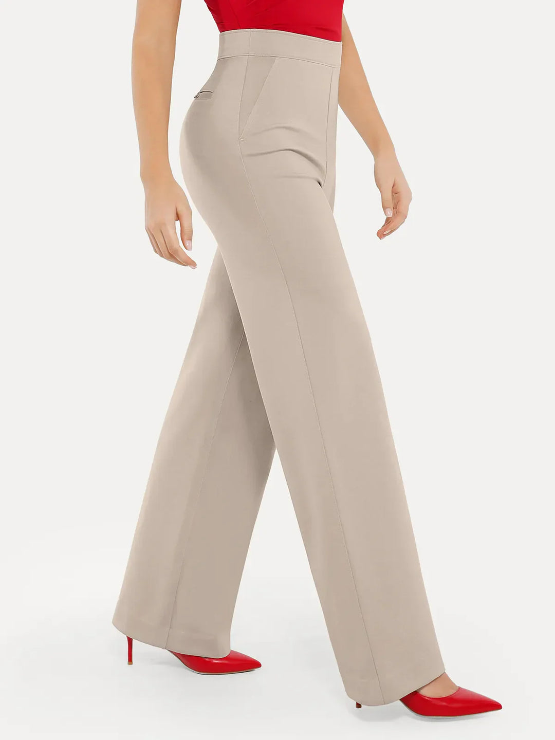 Shapewear Executive High Waisted Wide-Leg Ponte Pants - Modefluss